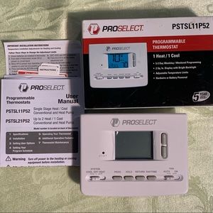 PRO SELECT New in box Programmable Thermostat PSTSL11P52